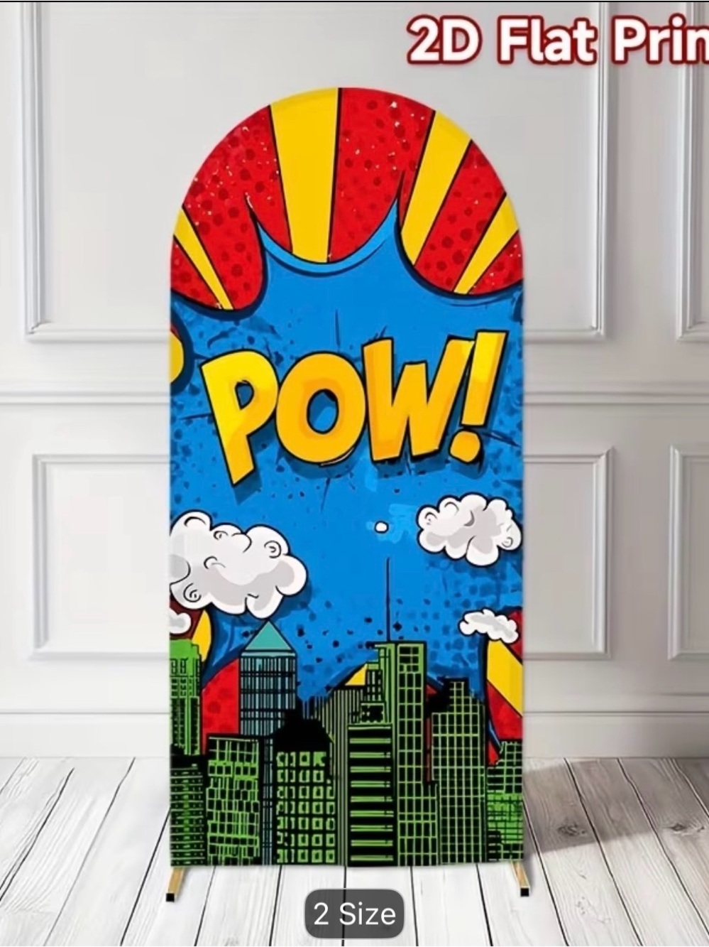 Comic Pop Art POW! Party Backdrop - Blue & Yellow